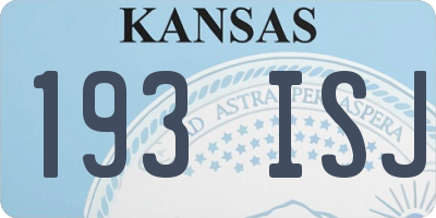 KS license plate 193ISJ
