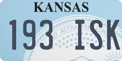 KS license plate 193ISK