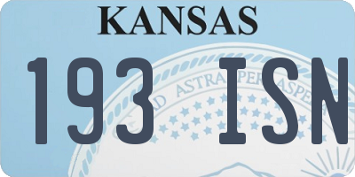 KS license plate 193ISN