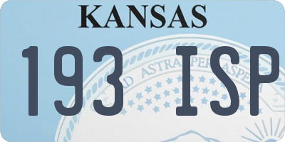 KS license plate 193ISP