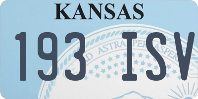KS license plate 193ISV