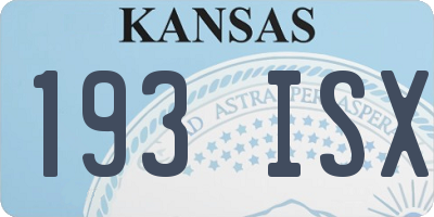KS license plate 193ISX