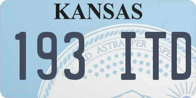 KS license plate 193ITD