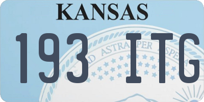 KS license plate 193ITG