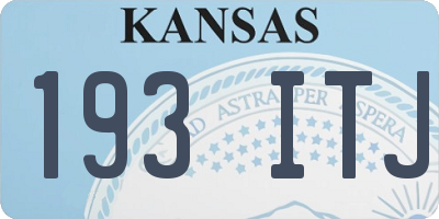KS license plate 193ITJ