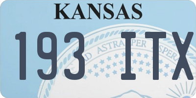 KS license plate 193ITX