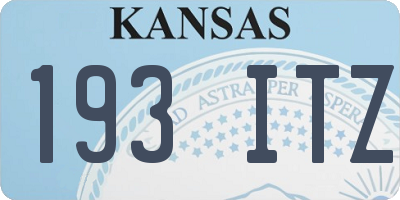 KS license plate 193ITZ