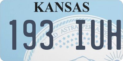 KS license plate 193IUH