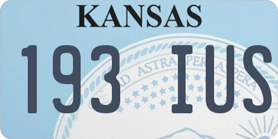 KS license plate 193IUS