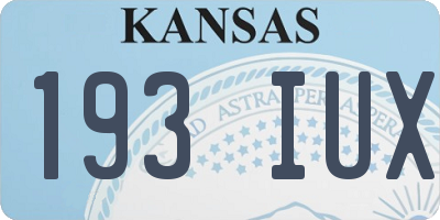 KS license plate 193IUX