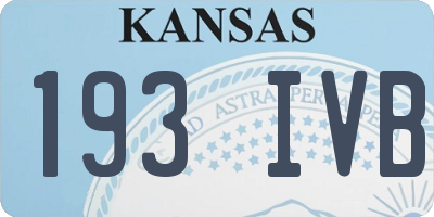 KS license plate 193IVB