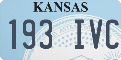 KS license plate 193IVC