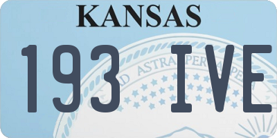 KS license plate 193IVE