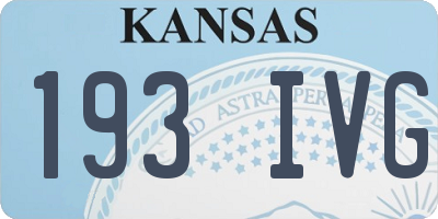 KS license plate 193IVG