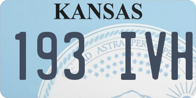 KS license plate 193IVH