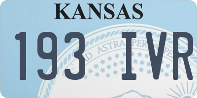 KS license plate 193IVR