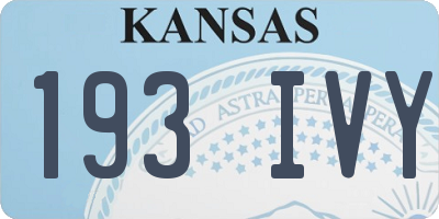 KS license plate 193IVY
