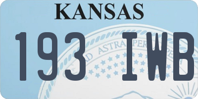 KS license plate 193IWB