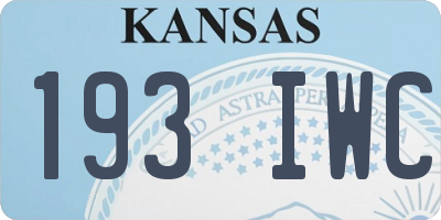 KS license plate 193IWC