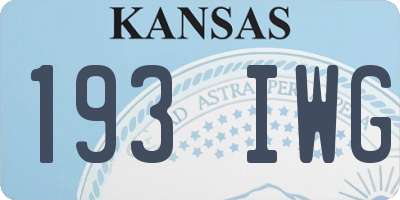 KS license plate 193IWG