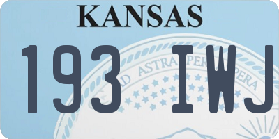 KS license plate 193IWJ