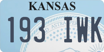 KS license plate 193IWK
