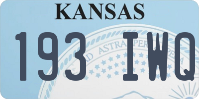 KS license plate 193IWQ