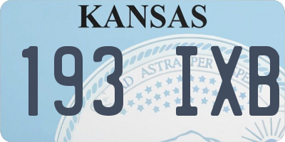 KS license plate 193IXB
