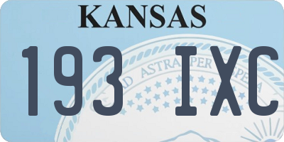 KS license plate 193IXC