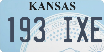 KS license plate 193IXE