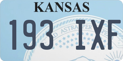 KS license plate 193IXF