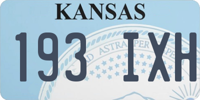 KS license plate 193IXH