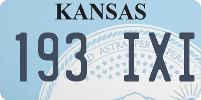 KS license plate 193IXI