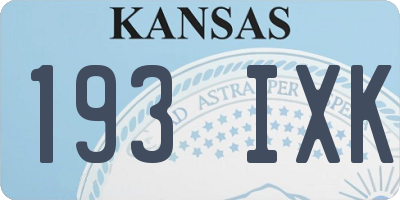 KS license plate 193IXK