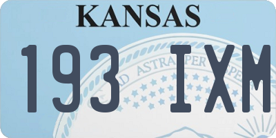 KS license plate 193IXM