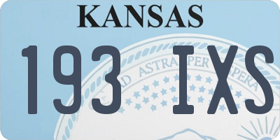 KS license plate 193IXS