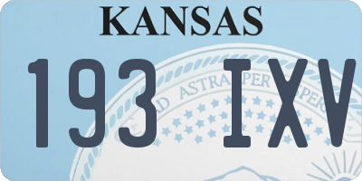 KS license plate 193IXV