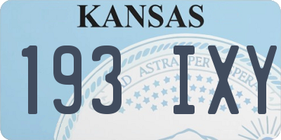 KS license plate 193IXY