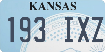 KS license plate 193IXZ