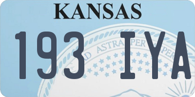 KS license plate 193IYA