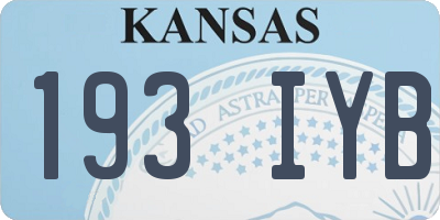 KS license plate 193IYB