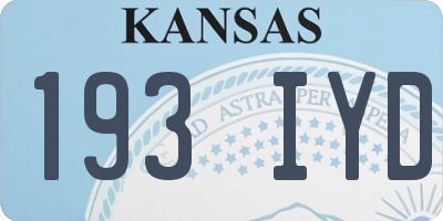 KS license plate 193IYD