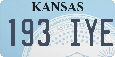 KS license plate 193IYE