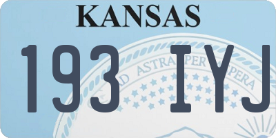 KS license plate 193IYJ