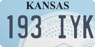 KS license plate 193IYK
