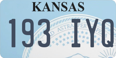 KS license plate 193IYQ