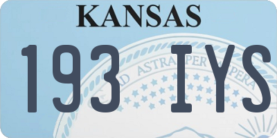 KS license plate 193IYS