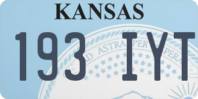 KS license plate 193IYT