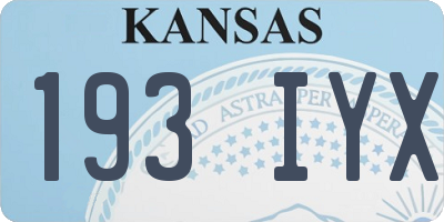 KS license plate 193IYX
