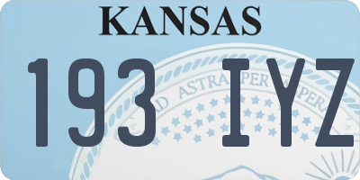 KS license plate 193IYZ